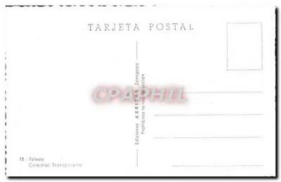 Katedra w Toliedzie — wnętrze gotyckie z ozdobami — Wydawnictwo ARRIEAS Zaragoza — Rewers
