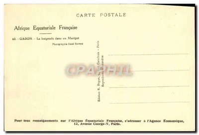 Gabon - La batignade dans un Marigot — Photographie Rond Morena — Édition R. Bréga, 27 Rue Cauchois, Paris — Rewers