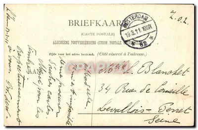 Casal em traje de casamento — Edição Louis Diefenthal, Amsterdam — Verso