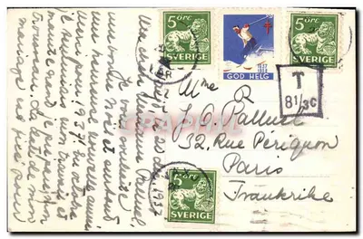 House in Uppsala — Subject: postcard sent from Sweden — unknown publisher, series number not visible — Back