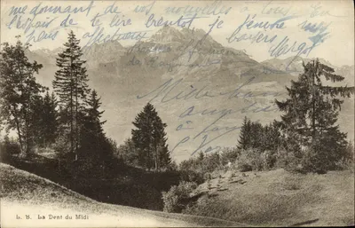La Dent du Midi — vista alpina — L. Bütner, fot.-édit., Villars-Chesières, n°592