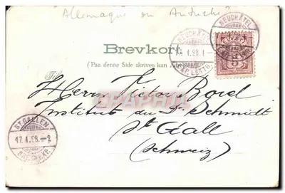 Stara pocztówka Hilsen z Laerdal Lindstroms Hotel Karta 1898 — Rewers