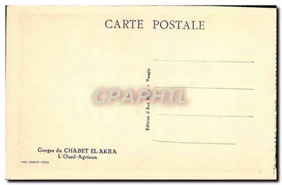 Gorges van Chabet El Akra — L'Oued-Agrioun — Kunstuitgave MVL - Rougie — Achterkant