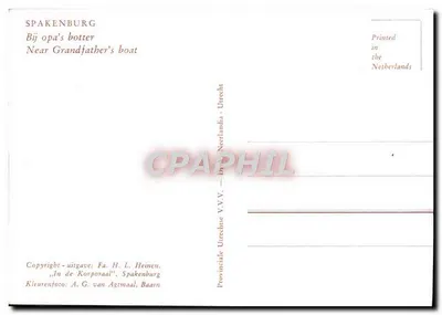Bilhete postal moderno Spakenburg Perto do Barco do Avô Bateau — Verso
