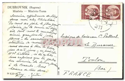 Zamek Minčeta — Dubrownik (Ragusa) — nieznany wydawca — Rewers