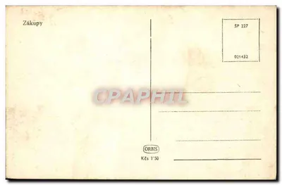 Zamek w Zákupy — widok z zewnątrz — wydawca ORBIS, nr seryjny 021432 — Rewers