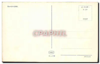Borohrádek — ulica z drzewami i domami — wydawca ORBIS, nr R 177 — Rewers