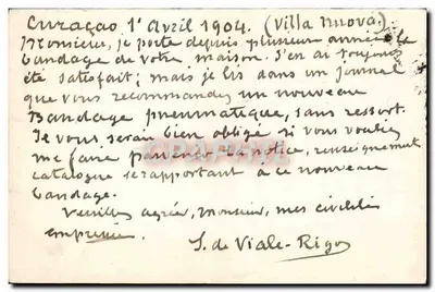 Curaçao — Carta postal com resposta paga — Editor: ALGEMEENE POSTVEREENIGING — Verso