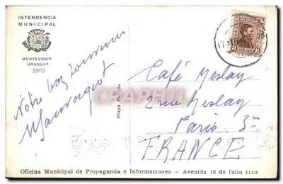 Widok z powietrza na Montevideo — plaża i avenue — Intendencia Municipal — Rewers