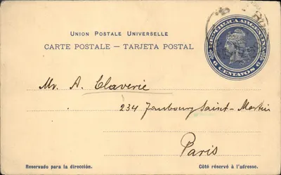 Buenos Aires — Carte postale multilingue avec timbre argentino — Union Postale Universelle