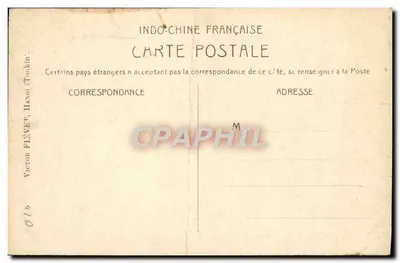 Bilhete postal antigo Colombo Ceylon Route Du Lac — Verso