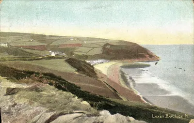 Laxey Bay, Ilha de Man - vista panorâmica da baia e das falésias - editor 'The 'National' Series'