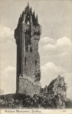 Monumento de Wallace, Stirling — monumento em pedra com telhado de pignões — Série Valentine's n°13670