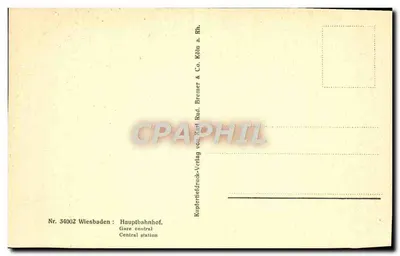 Wiesbaden — Hauptbahnhof — wydawca Rud. Bremer & Co. nr 34002 — Rewers