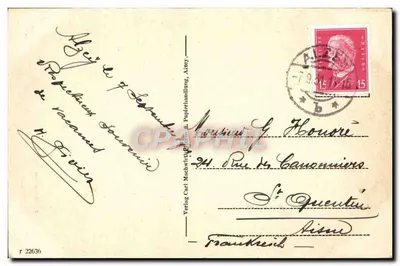 Alzey — Château, vue nord — Verlag Carl Machwirtigkeits- & Papierhandlung, Alzey — Verso