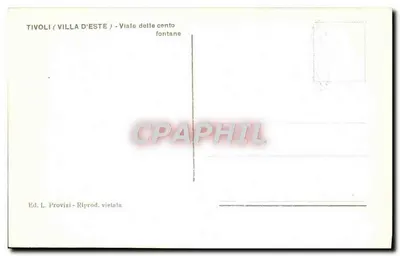 Tivoli - Villa d'Este - Viale delle Cento Fontane — Ed. L. Provizi, n° 29 — Achterkant