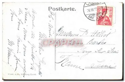 Stara pocztówka Andermatt — Rewers