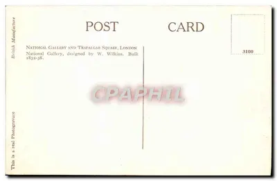 National Gallery & Trafalgar Square Londyn — produkcja brytyjska, nr 3100 — Rewers