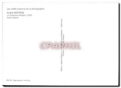 A dançarina satírica — André Kertész (1926) — Éditions Agathe Galliard, Paris — Verso