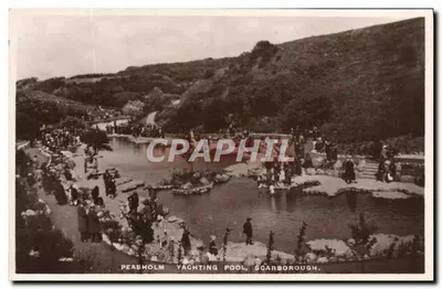 Peasholm Yachting Pool, Scarborough — vista panorâmica com multidão — série 'Pelham' n°7391