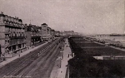 Hove Front & Lawns — vista panorâmica — Fabricação Britânica, B. & R. Ltd., Londres