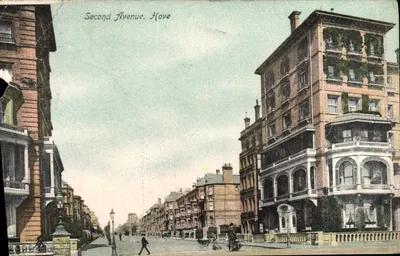 Bilhete postal antigo Second Avenue Hove