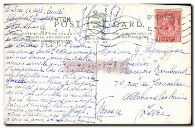 King's Road, Brighton — widok miejski z ozdobnym budynkiem i napisem 'CANNON HOTEL GARAGE' — wydawca S.V. 394 — Rewers