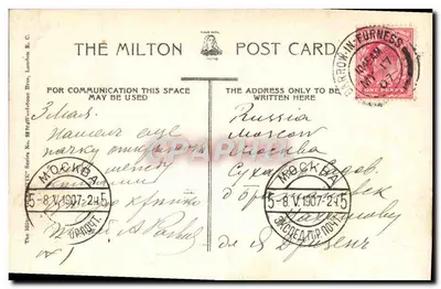 The Bull Ring w dniu targowym — Birmingham — The Milton Post Card — Rewers