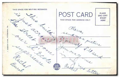 Post Office, Kittanning, PA — edición de I. Robbins & Son, n° 2A863 — Reverso