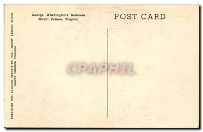 Quarto de George Washington — Mount Vernon, Virgínia — editor Almours Securities, Inc. — Verso
