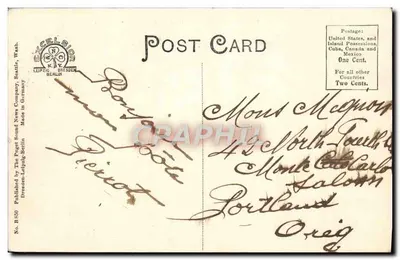 2nd Ave. & Washington Hotel, Seattle, Wash. — vista urbana com trêmio — editor Excelsior, n° B.530 — Verso