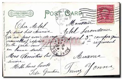Katedra katolicka w Seattle, Wash. — Litho-Chrome, nr C940 — Rewers