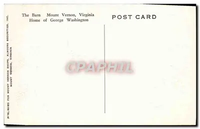 Le Barn — Mount Vernon, Virgínia — Publicado por Mount Vernon Shops, Almours, Virgínia — Verso
