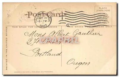 Lago Washington, Parque Denny Blaine, Seattle, Washington — 869 — Editor Edward H. Mitchell, San Francisco — Verso