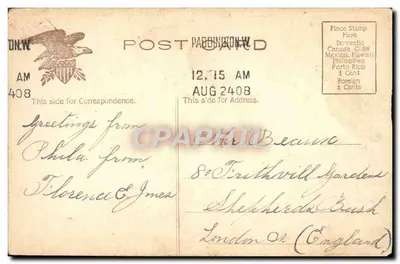 Freiheitsglocke, Philadelphia, Pa. — Verleger Illustrated Post Card Co., N.Y. — Nr. P-8 — Rückseite