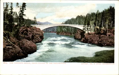 Novo Ponte de Concreto, Grand Canyon do Yellowstone — Detroit Photographic Co., n°8815