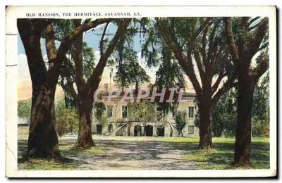 Velha mansão, The Hermitage, Savannah, GA. — Carte postale ancienne