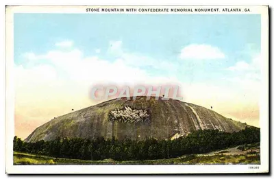 Monte Stone com monumento confederado — Atlanta, GA — C.T. American Art Co. n°106381