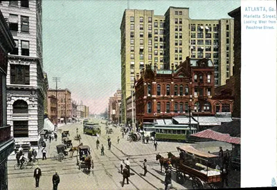 Atlanta, Ga. — Marietta Street, vista ocidental a partir de Peachtree Street — Raphael Tuck & Sons, série N° 2267