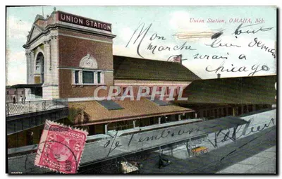 Union Station, Omaha, Neb. — vista do edifício — Souvenir Post Card Co., New York
