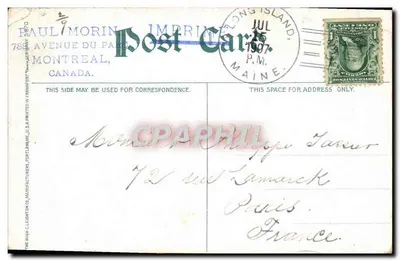 Washington, D.C., Fonte de Netuno, Biblioteca do Congresso — C. P. M. Imprimeurs, 1907 — Verso