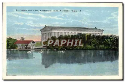 Parthenon e Lago, Parque Centenário, Nashville, Tenn.—5