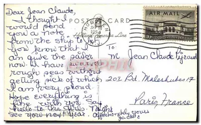 Het transatlantisch schip Ryndak — zijdeke uitzicht op zee — Holland-America Line — Achterkant