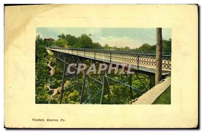 Viaduc de Sharon, Pennsylvanie — pont métallique à structure en treillis — éditeur N.Y. ColloM & Wilson, n° E. 2393