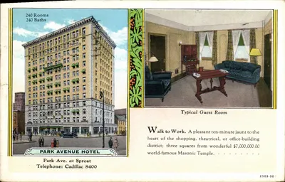 Park Avenue Hotel — Detroit, Michigan — editor desconhecido, n° 2503-30