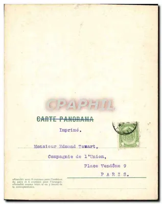Panorama di Bruxelles e del palazzo di Giustizia — 31 MAR 1908 — Pol. V.D. Bruxelles — Verso