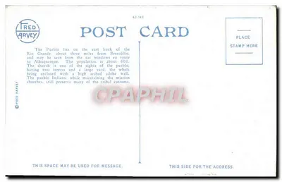 Pueblo di San Felipe, Nuovo Messico — H-2235 — Fred Arvey — Verso