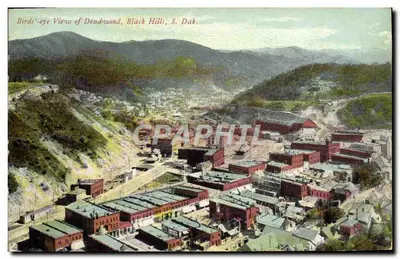 Vista aérea de Deadwood, Black Hills, S. Dak. — Editor W. B. Perkins, Lead, S. Dak. — N° 119