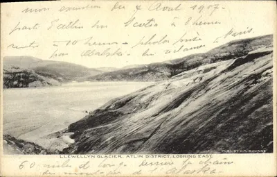 Glaciar Llewellyn, Distrito de Atlin — vista oriental — publicado por C.R. Bourne