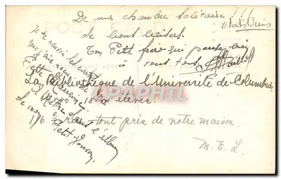 Biblioteka Uniwersytetu Columbia — widok fasady i parku — wydawca nieznany — Rewers